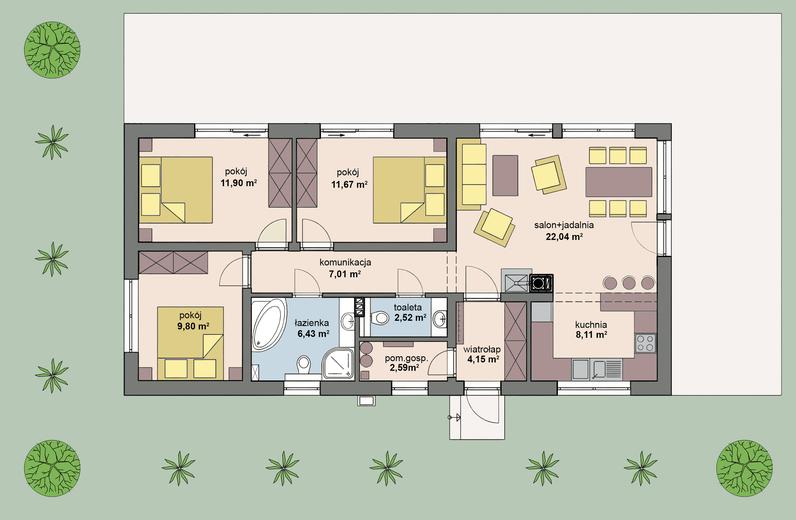 Projekt domu L-326 mur