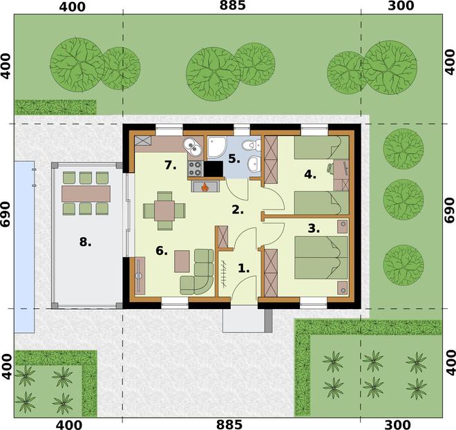Lens 2 C szkielet drewniany