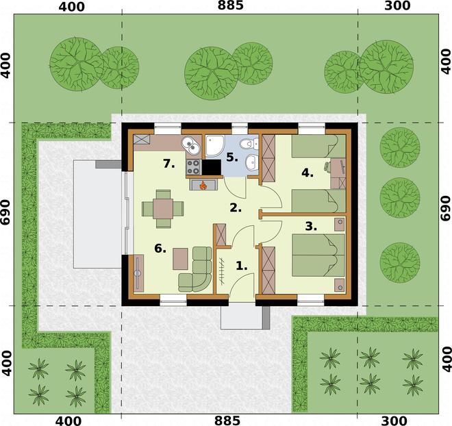 Lens C szkielet drewniany