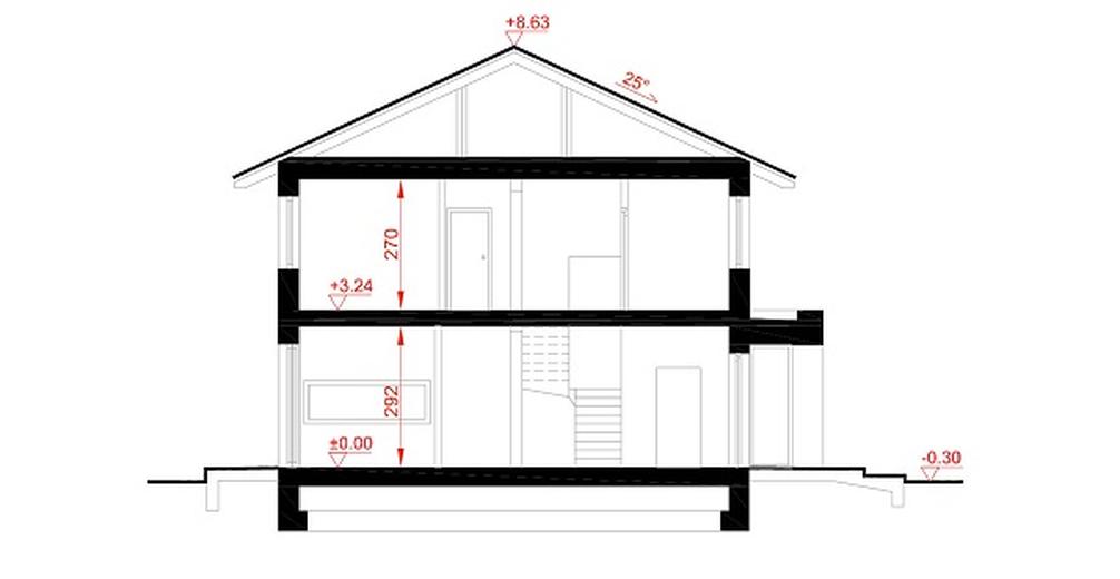Szczęśliwy - wariant II (z wentylacją mechaniczną i rekuperacją)