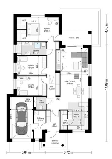 Parterowy Wąski wariant B