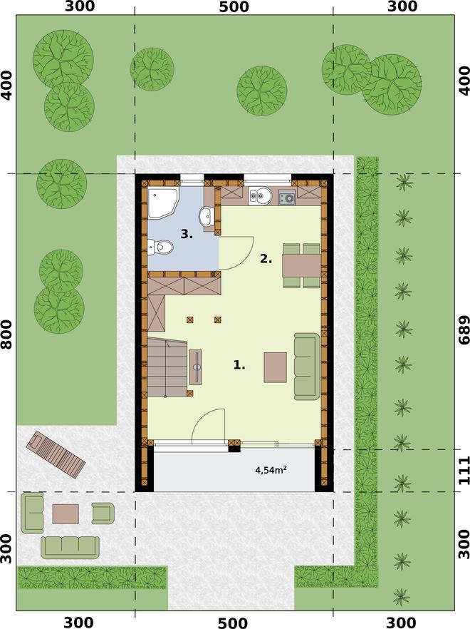 Moca 2 C szkielet drewniany