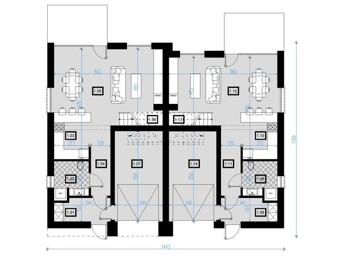 Projekt domu AI03 (bliźniak)