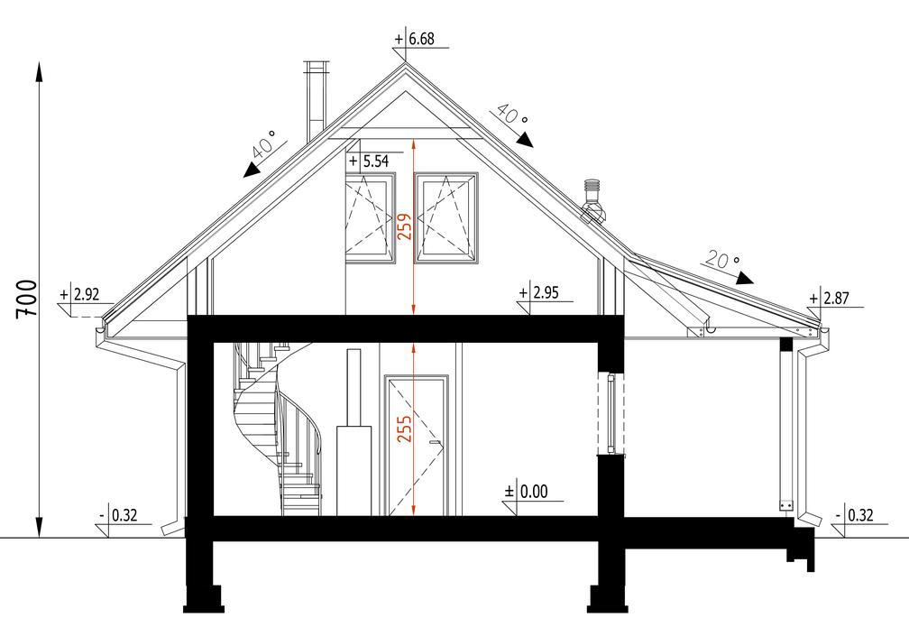 Projekt domu D439 wersja drewniana
