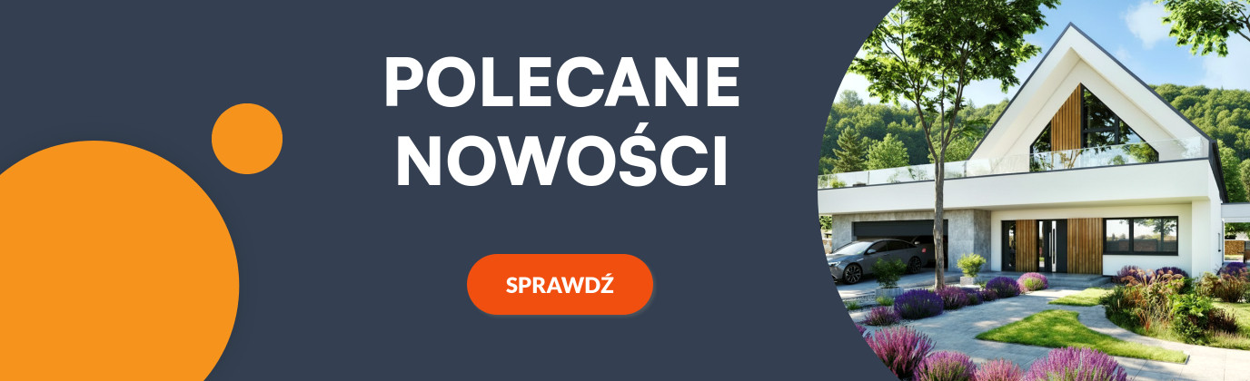 Na grafice widoczna jest nowoczesna, estetyczna reklama promująca polecane nowości.