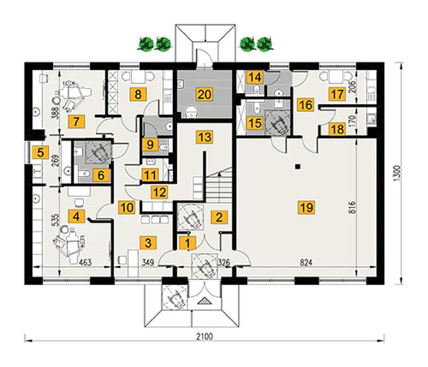 Budynek usługowy z częścią mieszkalną U35