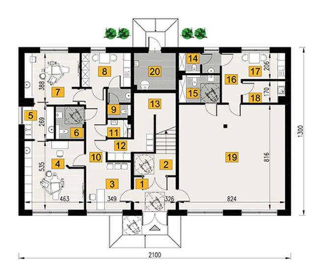 Budynek usługowy z częścią mieszkalną U35