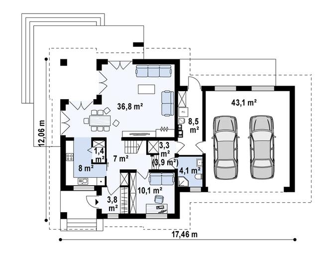 Projekt domu Z284 GP2