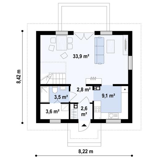 Projekt domu Z1 D bl