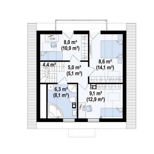 Projekt domu Z1 D bl