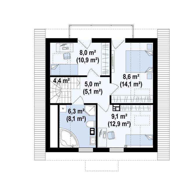 Projekt domu Z1 D bl