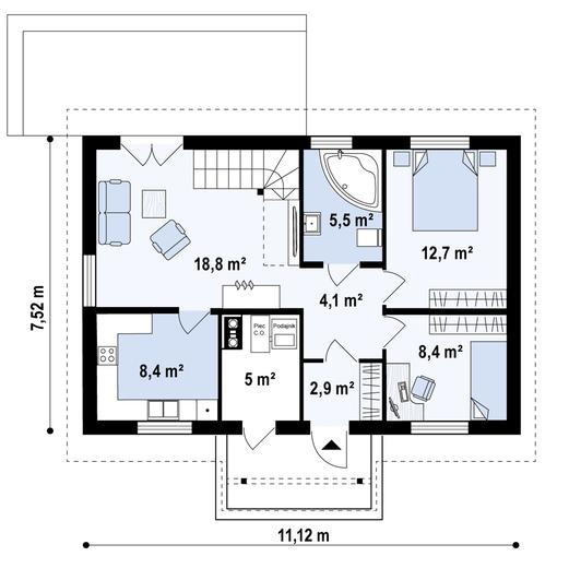 Projekt domu Z12 D P h+