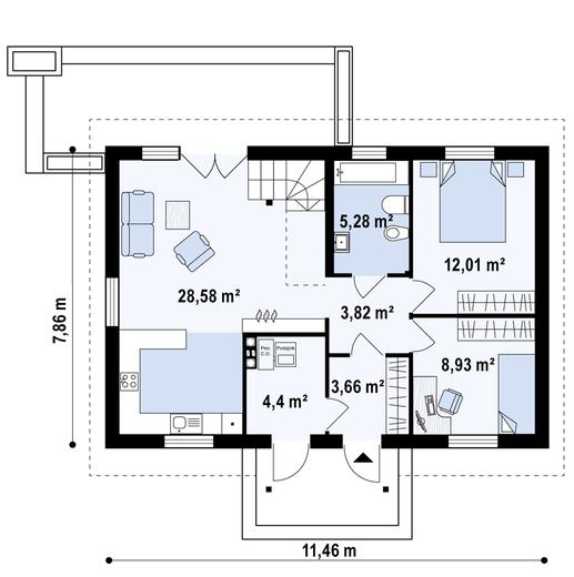 Projekt domu Z12 P h+