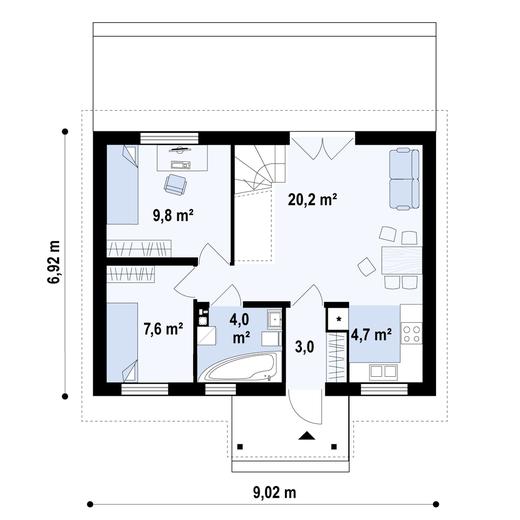 Projekt domu Z32 D v2