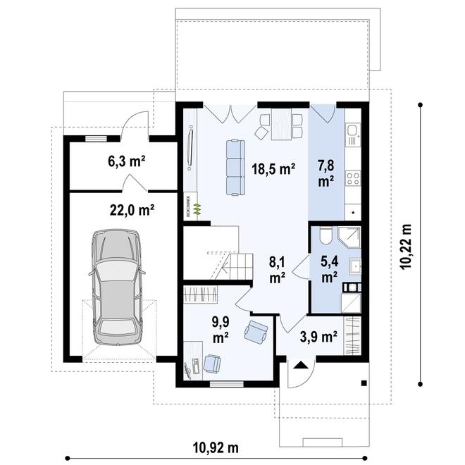 Projekt domu Z38 D GL