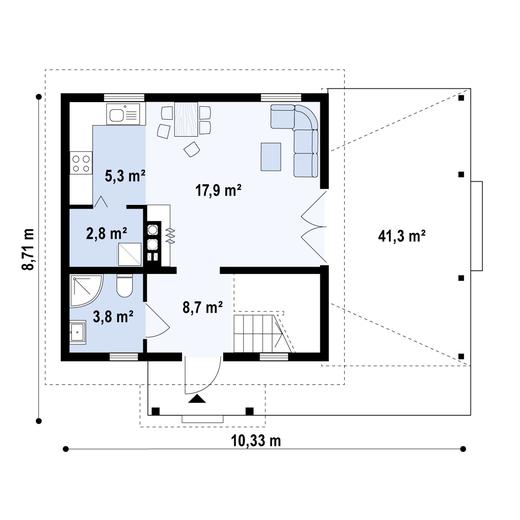 Projekt domu Z57 D h +