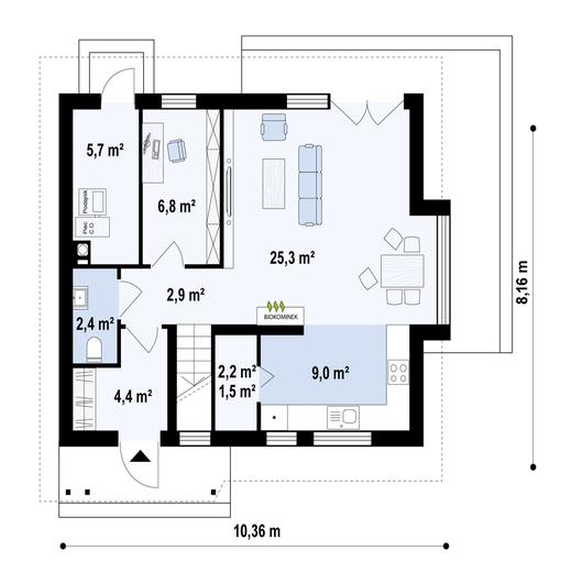 Projekt domu Z101 h+