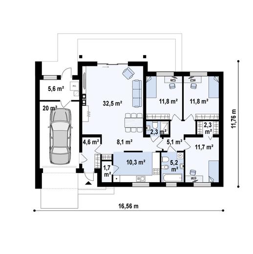 Projekt domu Z182 GLp
