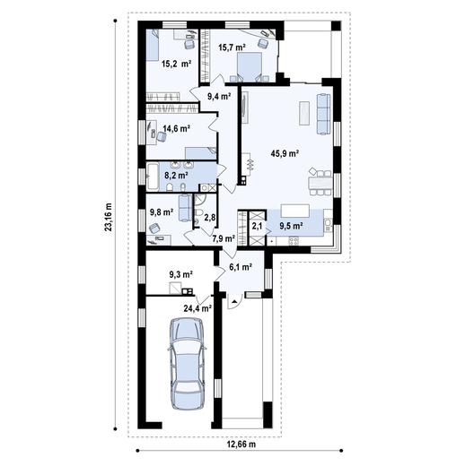 Projekt domu Z195 GF