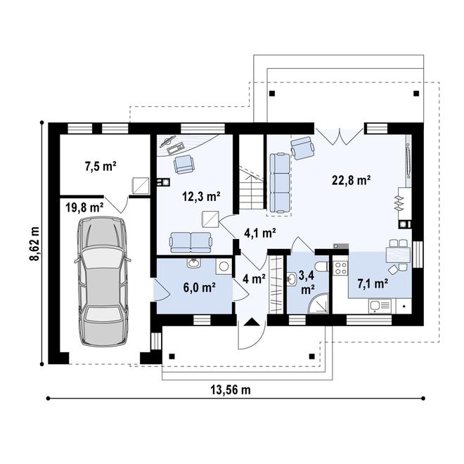 Projekt domu Z210 D GLt