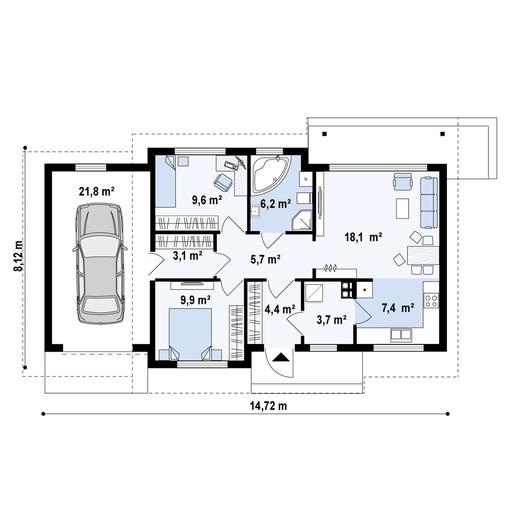 Projekt domu Z262 D GL