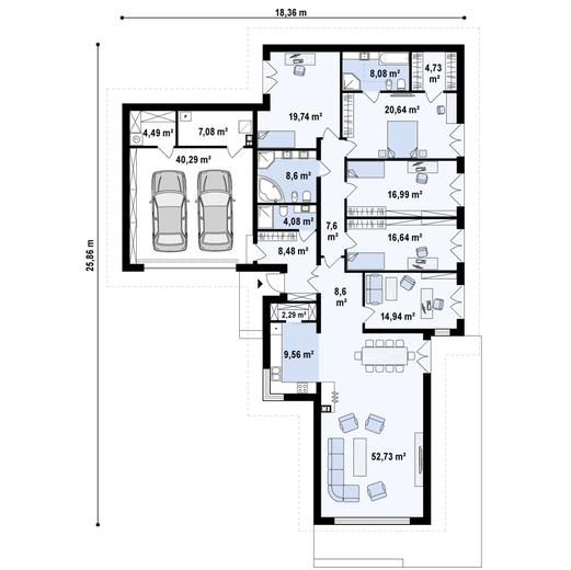 Projekt domu Z402 B+