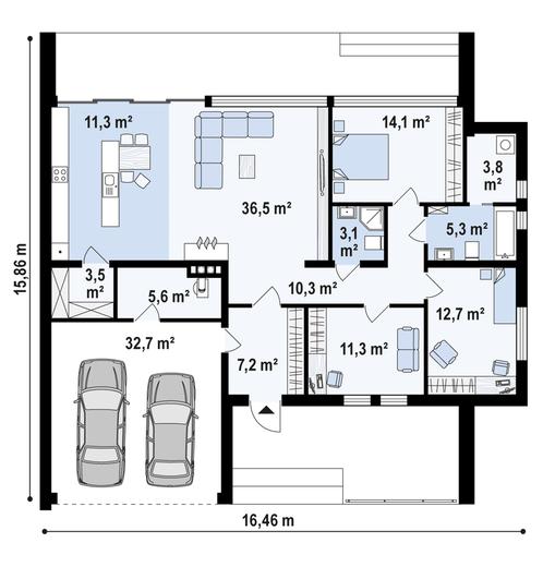 Projekt domu Zx72 minus