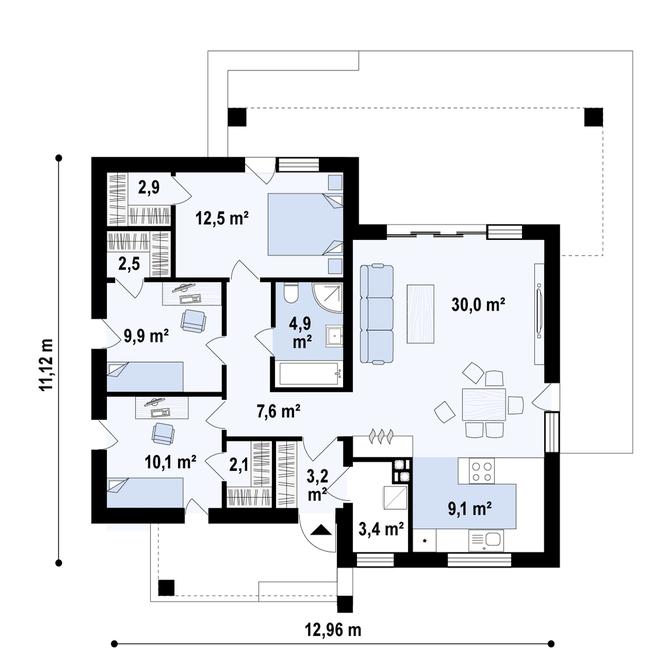 Projekt domu Zx105 B