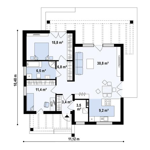 Projekt domu Zx105 D