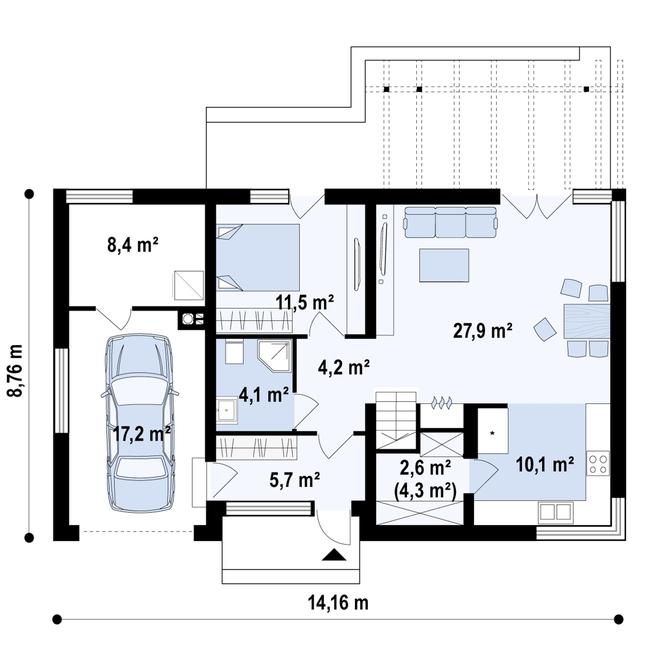 Projekt domu Z122 v2