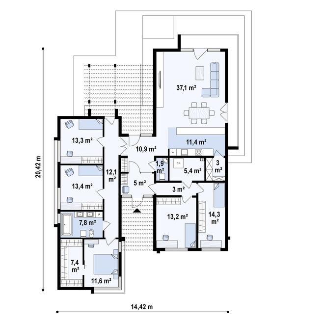 Projekt domu Z388 D A