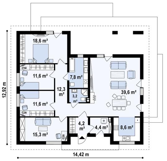 Projekt domu Z321 D 35