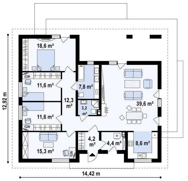 Projekt domu Z321 D 35