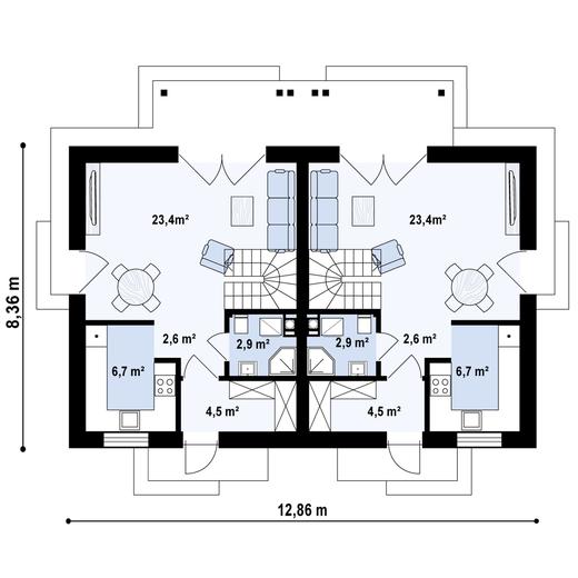 Projekt domu Zb47 duo