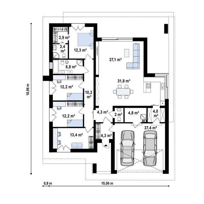 Projekt domu Z412 30 sm