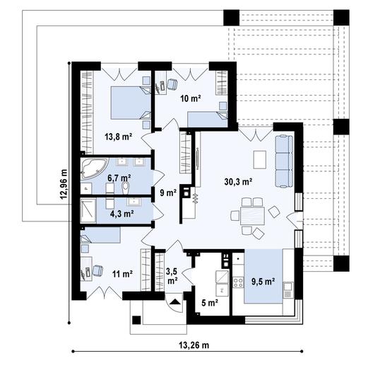Projekt domu Zx138 A sd