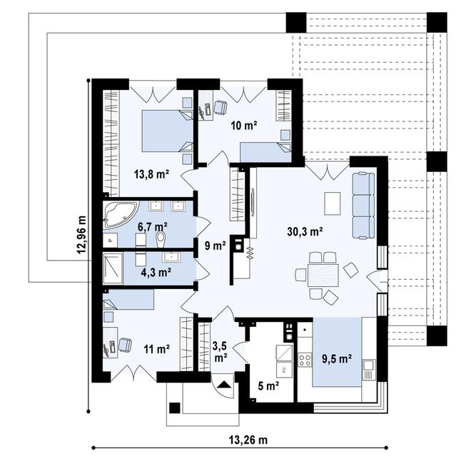 Projekt domu Zx138 A sd