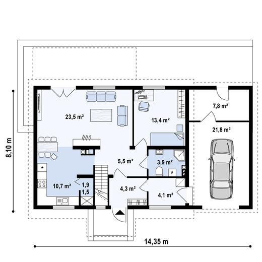 Projekt domu Z14 D GP
