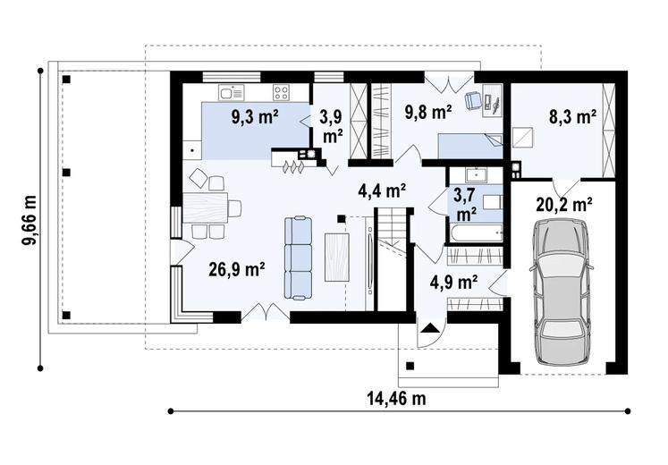 Projekt domu Zx63 B +