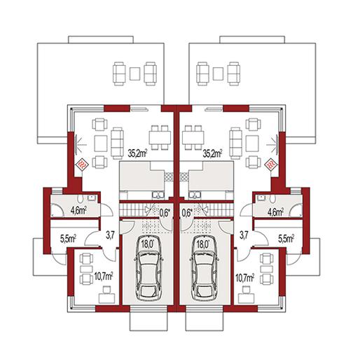 Diana Grande B dwurodzinny (jednorodzinny dwulokalowy)