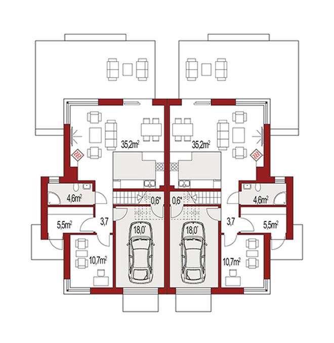 Diana Grande B dwurodzinny (jednorodzinny dwulokalowy)