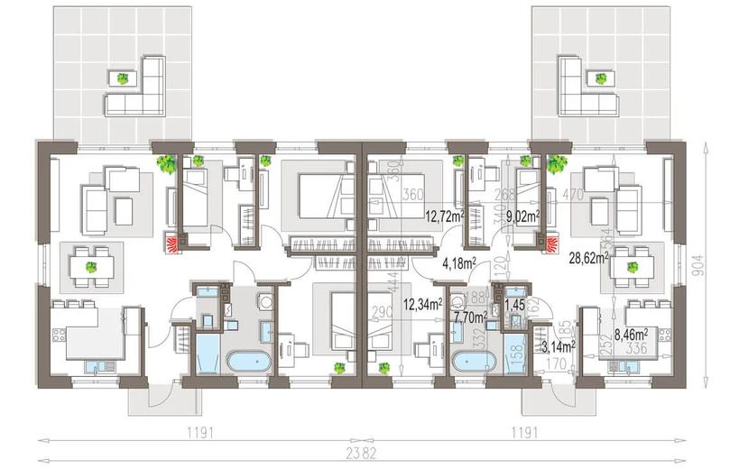 Ola dwurodzinny (jednorodzinny dwulokalowy)