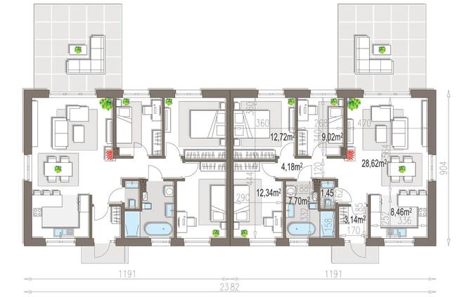 Ola dwurodzinny (jednorodzinny dwulokalowy)
