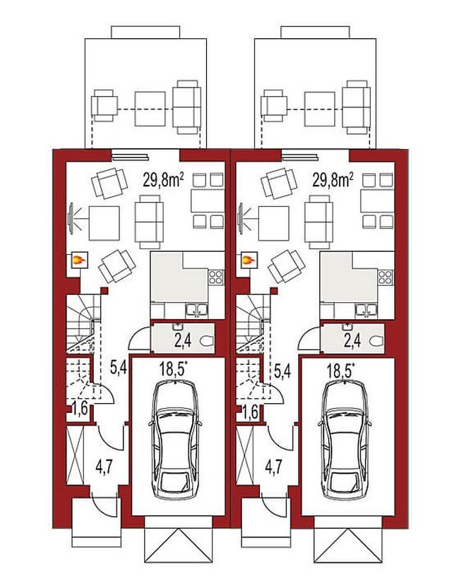 Diana B dwurodzinny (jednorodzinny dwulokalowy)