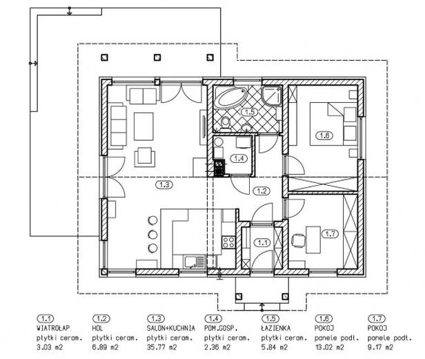 Projekt domu L-241 mur