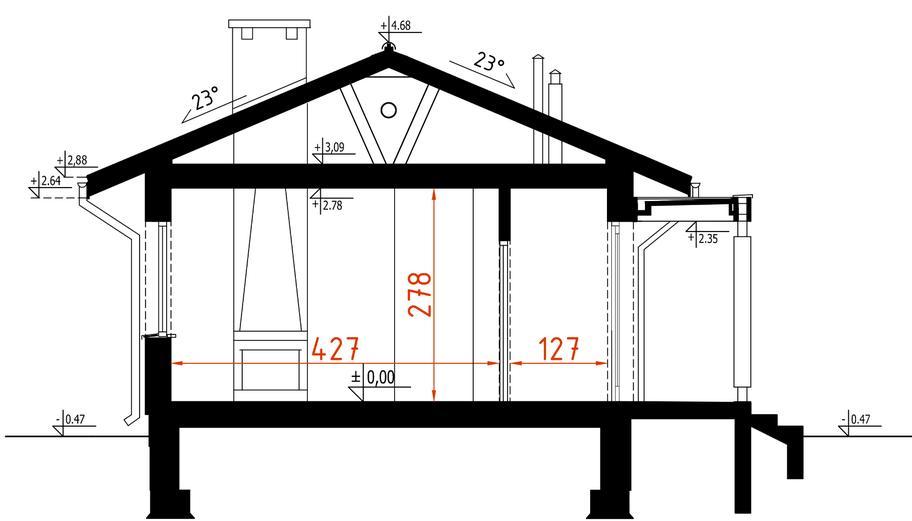 Projekt domu D103AD Lidia wersja drewniana