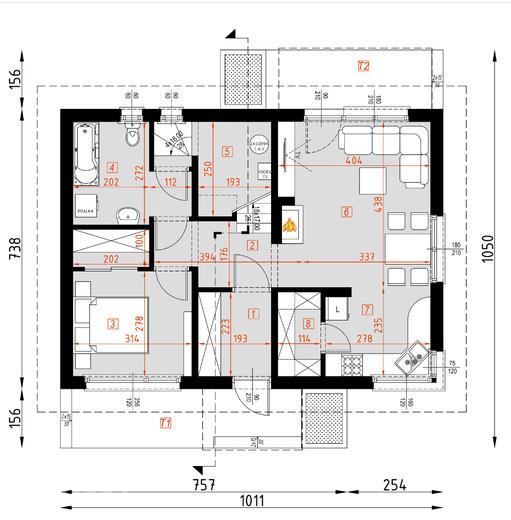 Projekt domu D170D wersja drewniana