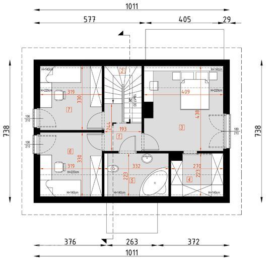 Projekt domu D170D wersja drewniana