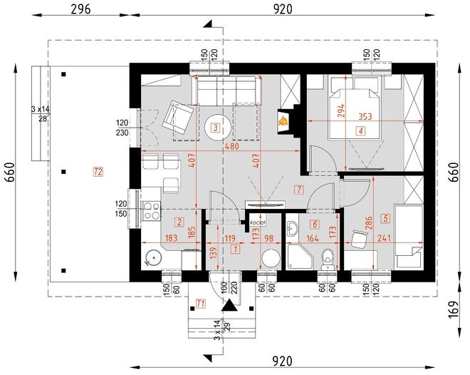 Projekt domu D181 Celina wersja drewniana