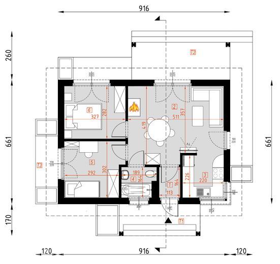 Projekt domu D237D wersja drewniana